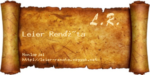 Leier Renáta névjegykártya